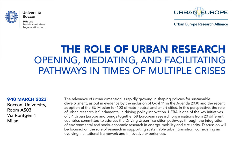 THE ROLE OF URBAN RESEARCH 9 marzo 2023